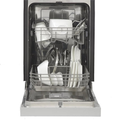 Pemberly Row 18" Stainless Steel Front Control Dishwashers in Silver