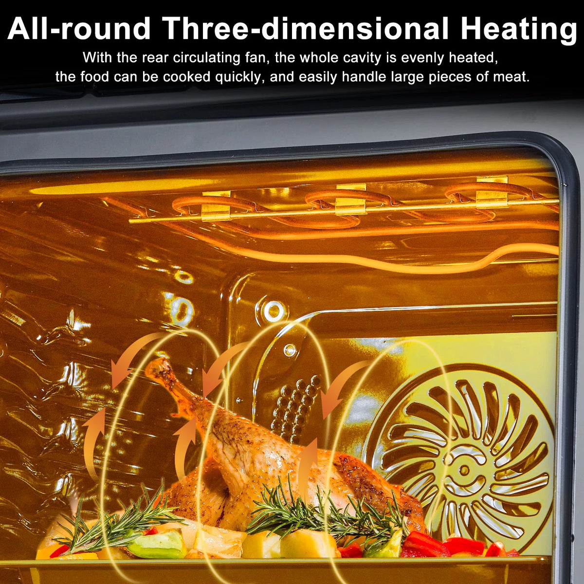 Aoile 24" Single Wall Oven, 3000W 2.5 Cu.Ft. Built-in Electric Oven with 4 Cooking Functions & 108 Automatic Recipes