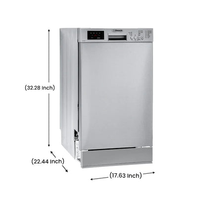 Equator 18"Dishwasher Europe ADA Builtin 10 Place Sani Delay 1/2 Load 51dB