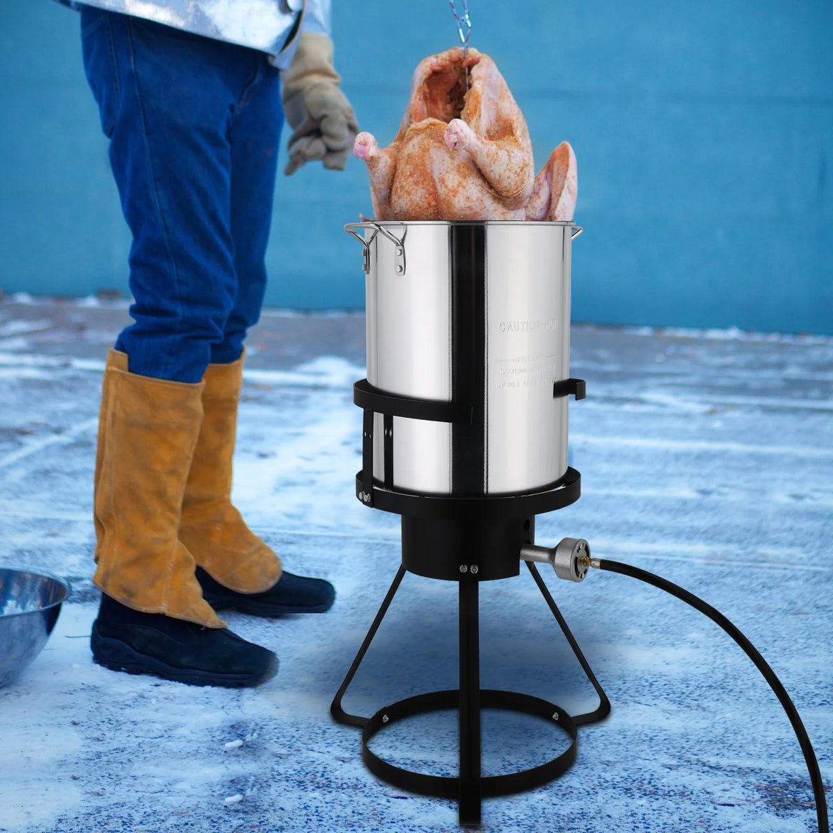 Ktaxon Propane Outdoor Fryer Aluminum Frying/Boiling Turkey Fryer Pot 30QT