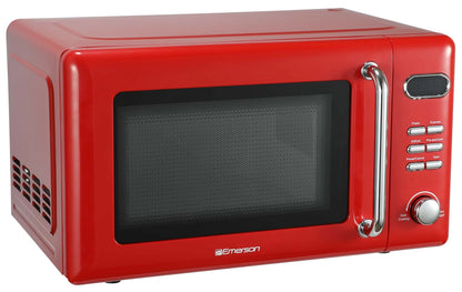 Emerson 0.7 Cu Ft, 700W Red Retro Countertop Microwave Oven, MWR7020RD