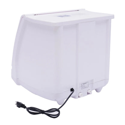 FETCOI Countertop Dishwasher, Compact Countertop 360Streak-Free Deep Cleaning Dishwasher Tableware Dishwashing 5 Washing Programs Automatic Portable Dish Washing Machine with Dish Rack White