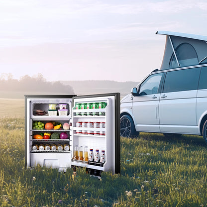 Sunmaki 12v Fridge RV Refrigerator, 116.2Qt(110L) Portable Car Refrigerator Dual Zone Cooling & Freezing, for Bedroom, Truck, Office, Outdoor, Black