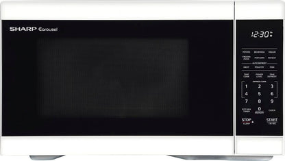 1.1 cu ft Countertop Microwave with 1000 watts and Auto Cook Features - White