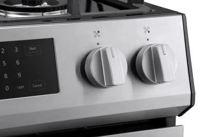 Kenmore 22-76853 5.6 cu. ft. Front-Control 5 Burner True Convection Gas Range with Oven, Large Window, Three Oven Racks, Dishwasher Safe Cast Iron Grates
