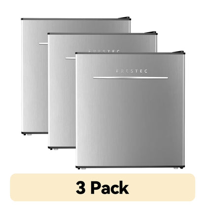 (3 pack) Frestec 1.7 Cu ft Single Door Mini Fridge , grey, New, VOK-17-3PSS