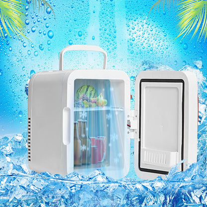 tzyudk White Mini Refrigerator 4L Quiet Heating Freezing Portable Compact Fridge For Home Car Student Dormitory Us Plug 110V Affordable Useful Plastic