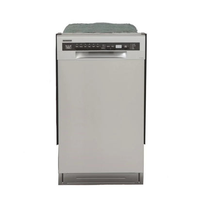 Pemberly Row 18" Stainless Steel Front Control Dishwashers in Silver