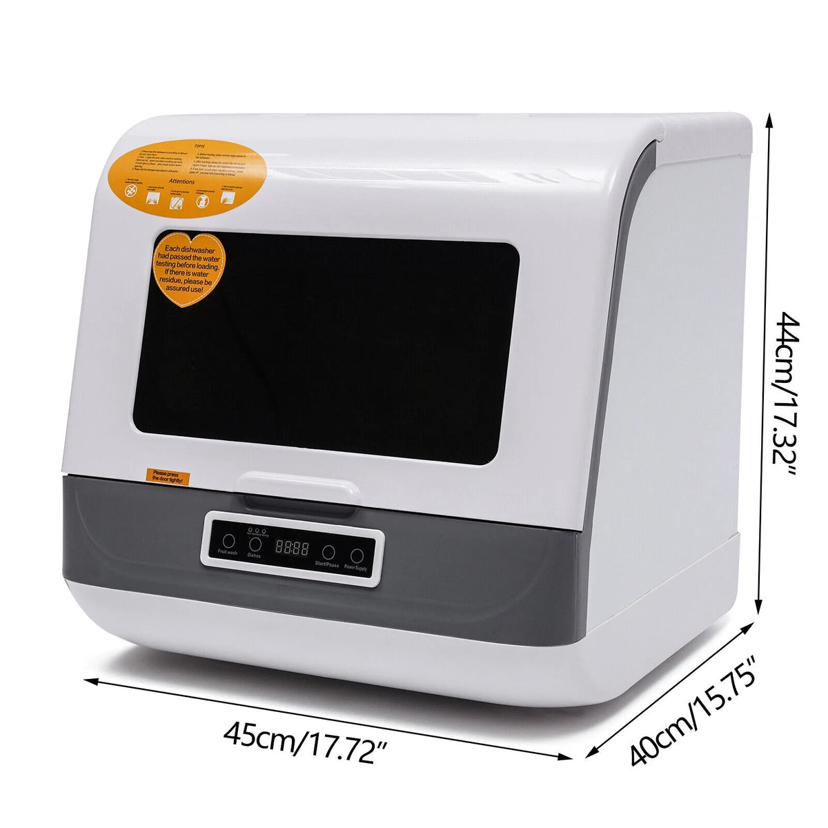 800W Tabletop Dishwasher, IPX1 Waterproof, Multiple Wash Programs, Portable Dishwasher with Water Tank Air Dry 110V