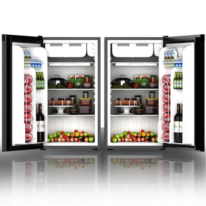 Costway 3.2 Cu.Ft. Compact Refrigerator Mini Dorm Small Fridge Freezer Reversible Door
