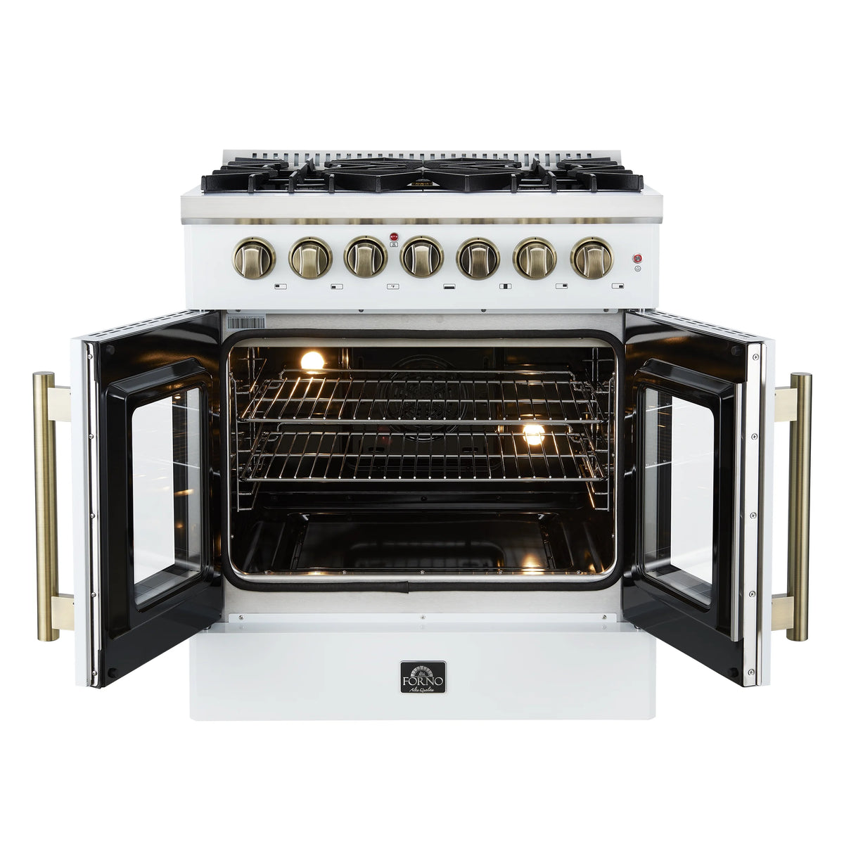 Forno Galiano 30-inch Freestanding French Door Dual Fuel Range White