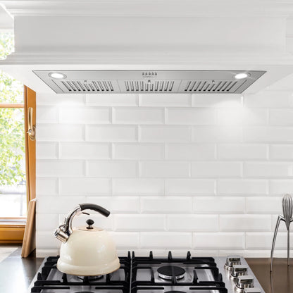30 in. Insert Range Hood with Push Button Controls in Stainless Steel