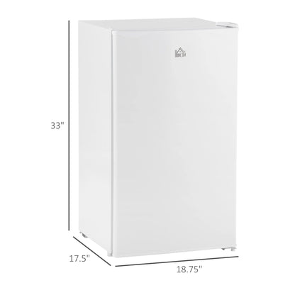 Harper & Bright Designs Double Door Mini Fridge with Freezer, 3.2 Cu.Ft Compact Refrigerator with Adjustable Shelf, Adjustable Thermostat and Reversible Door for Bedroom, Dorm, Home Office, White