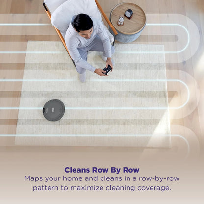 Shark Navigator Robot Vacuum with SmartPath Navigation and Self-Cleaning Brushroll, Powerful Suction, Pet Hair Pickup, Anti-Hair Wrap, for Carpets & Hard Floors, Steel Grey, RV2110