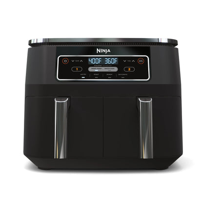 Restored Ninja DZ100 Foodi? 4in1, 8Qt., 2Basket Air Fryer with Dualzone? Technology (Black) (Refurbished)