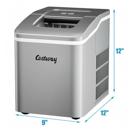 Costway Portable Ice Maker Machine Countertop 26Lbs/24H Self-cleaning w/ Scoop Green
