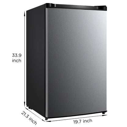 Mainstays 4. 4 Cu. ft. Single Door Mini Refrigerator, Stainless Steel Look