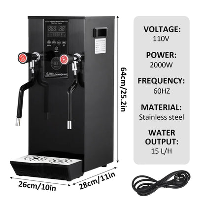 Commercial Coffee Milk Frother, 110V Automatic Frother with 12L Capacity for Restaurants (Black)