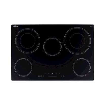 30" Wide 208-240V 5-Burner Radiant Cooktop, White