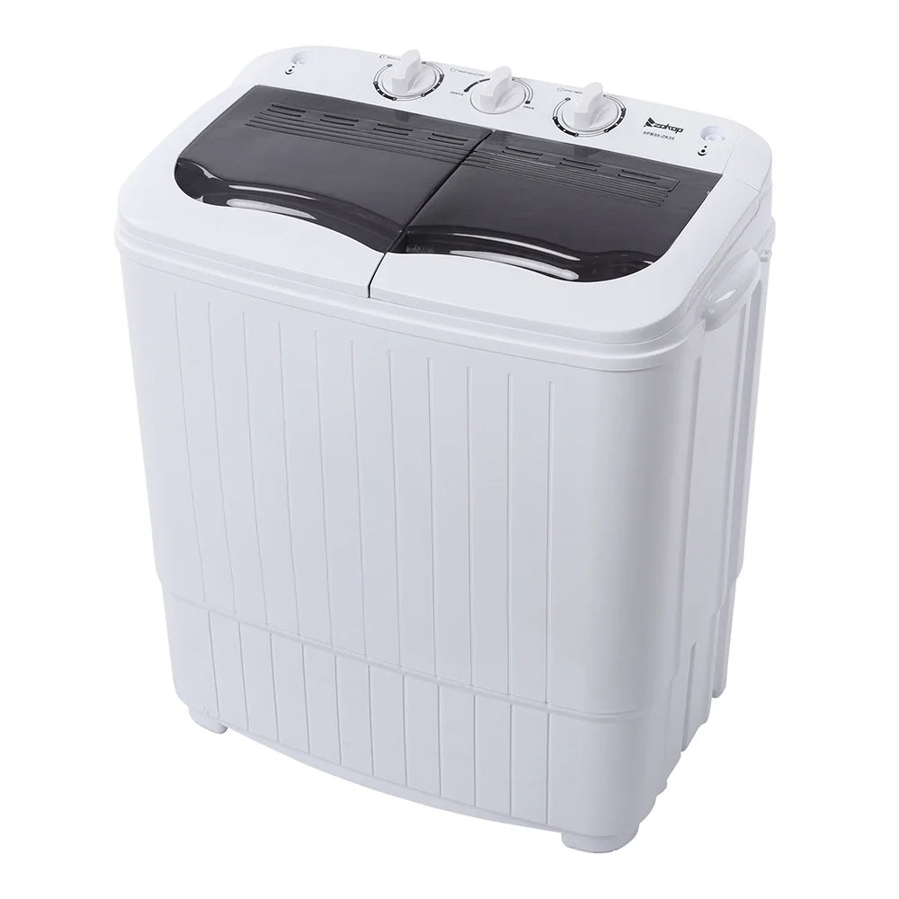 Compact Twin Tub with Built-in Drain Pump XPB35-188S 14.3(7.7 6.6)lbs Semi-automatic Gray Cover Washing Machine