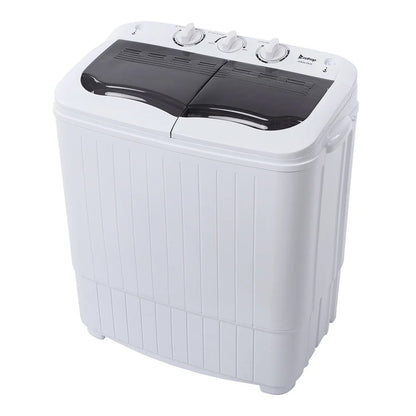 Compact Twin Tub with Built-in Drain Pump XPB35-188S 14.3(7.7 6.6)lbs Semi-automatic Gray Cover Washing Machine
