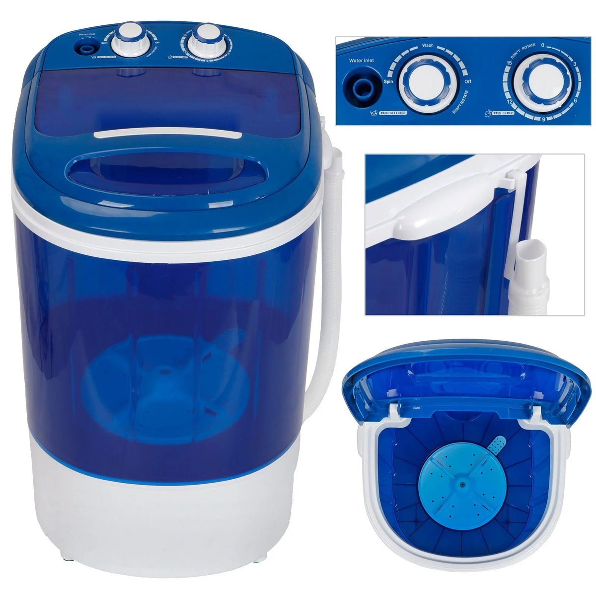 Veado Portable Mini Laundry Washer | 9lbs Capacity Compact Washing Machine | Ideal for Dorm Rooms, Apartments & RVs | Space-Saving Semi-Automatic Laundry Solution