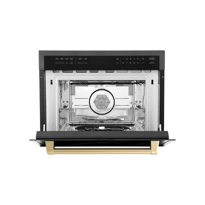 ZLINE Autograph Edition 24" 1.6 cu ft. Built-in Convection Microwave Oven in Stainless Steel and Matte Black Accents