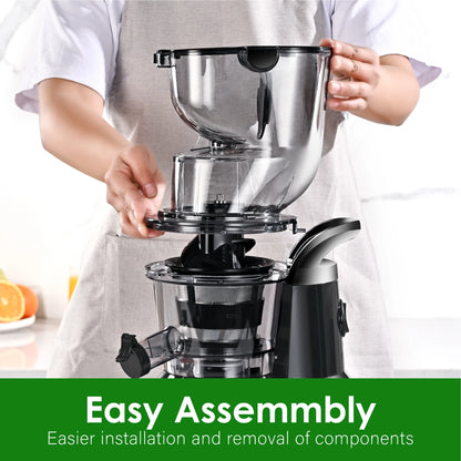 Kitchen in the Box Cold Press Juicer Machines With 3.26" Wide Feed Chute, Slow Masticating Juicer Machine for Whole Fruits and Vegetables, BPA-Free, High Juice Yield Juicer Maker (Silver)