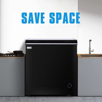 WANAI Chest Freezer 5.0 Cu Ft,Small Chest Freezer,Upright Single Door Refrigerator,Black